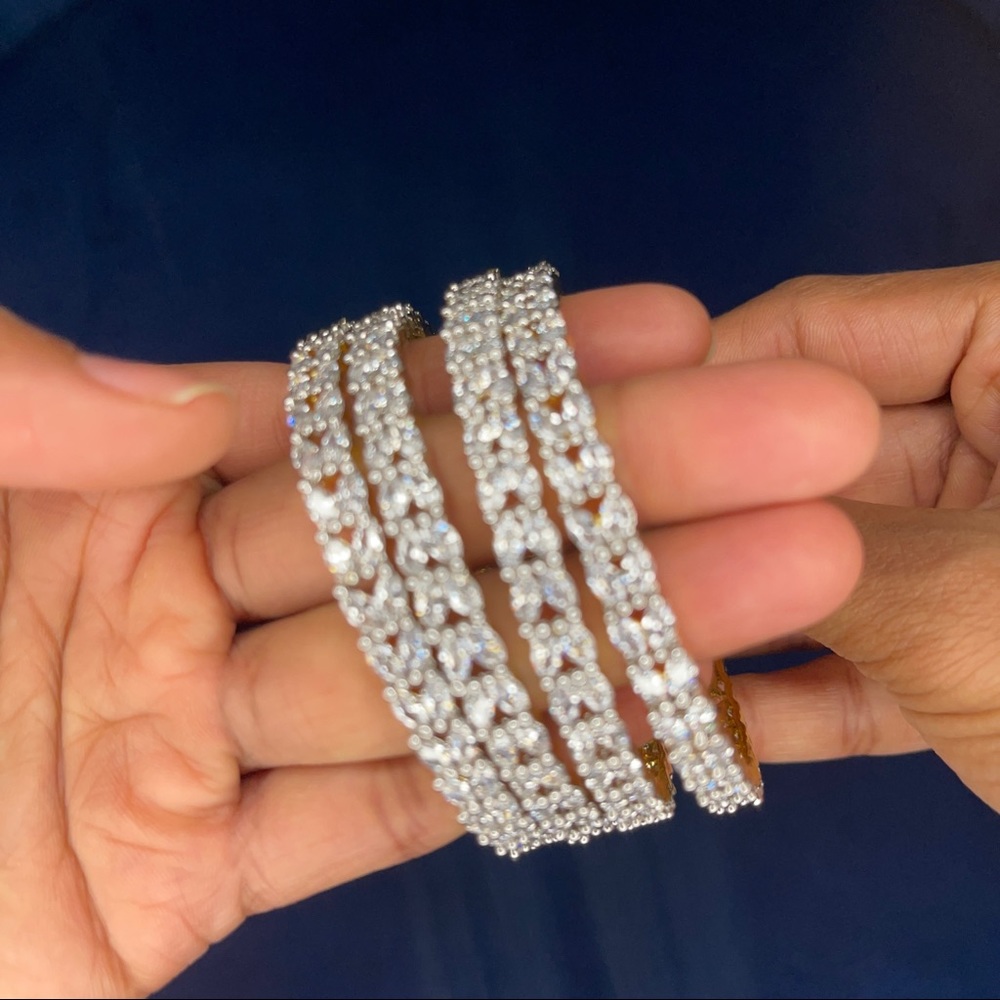 White Stone Bangles - image 3